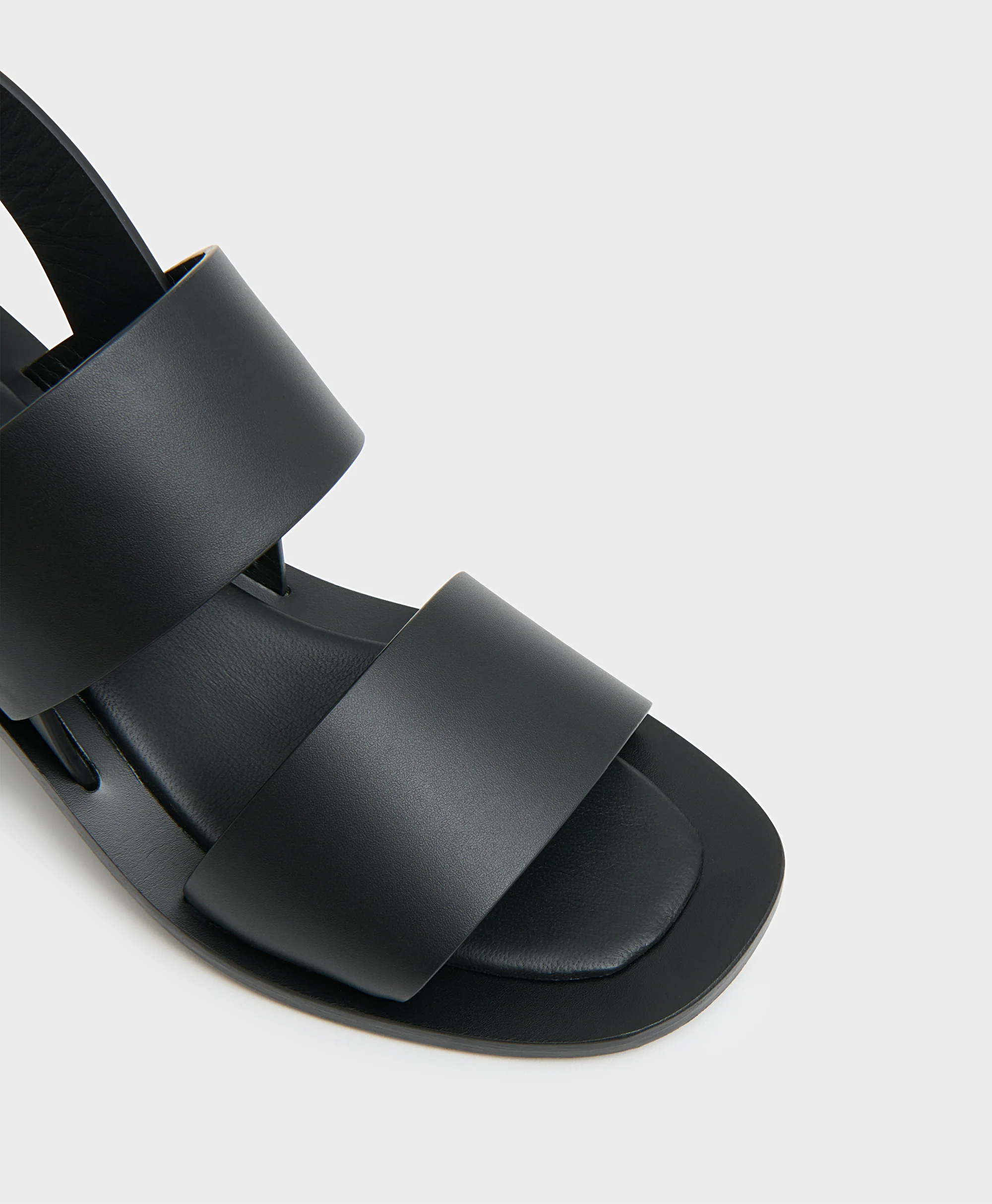 Double Strap Heeled Sandal - Black - Image 5