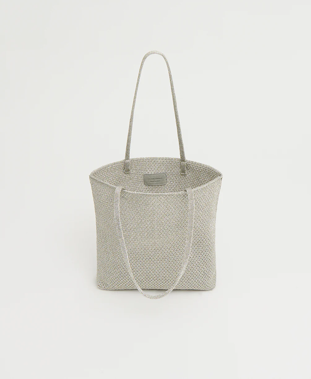 Knit Filo Tote - Silver Knit - Image 4