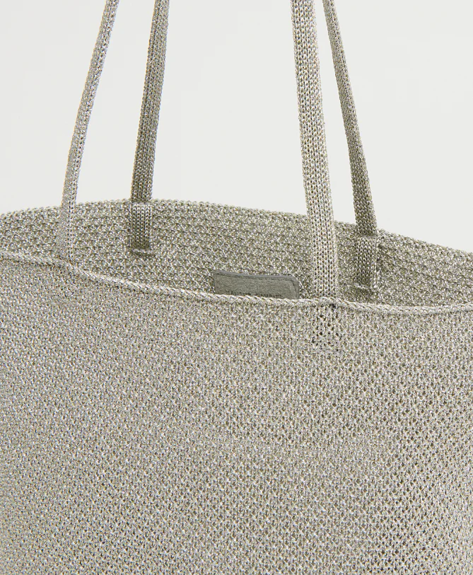 Knit Filo Tote - Silver Knit - Image 5
