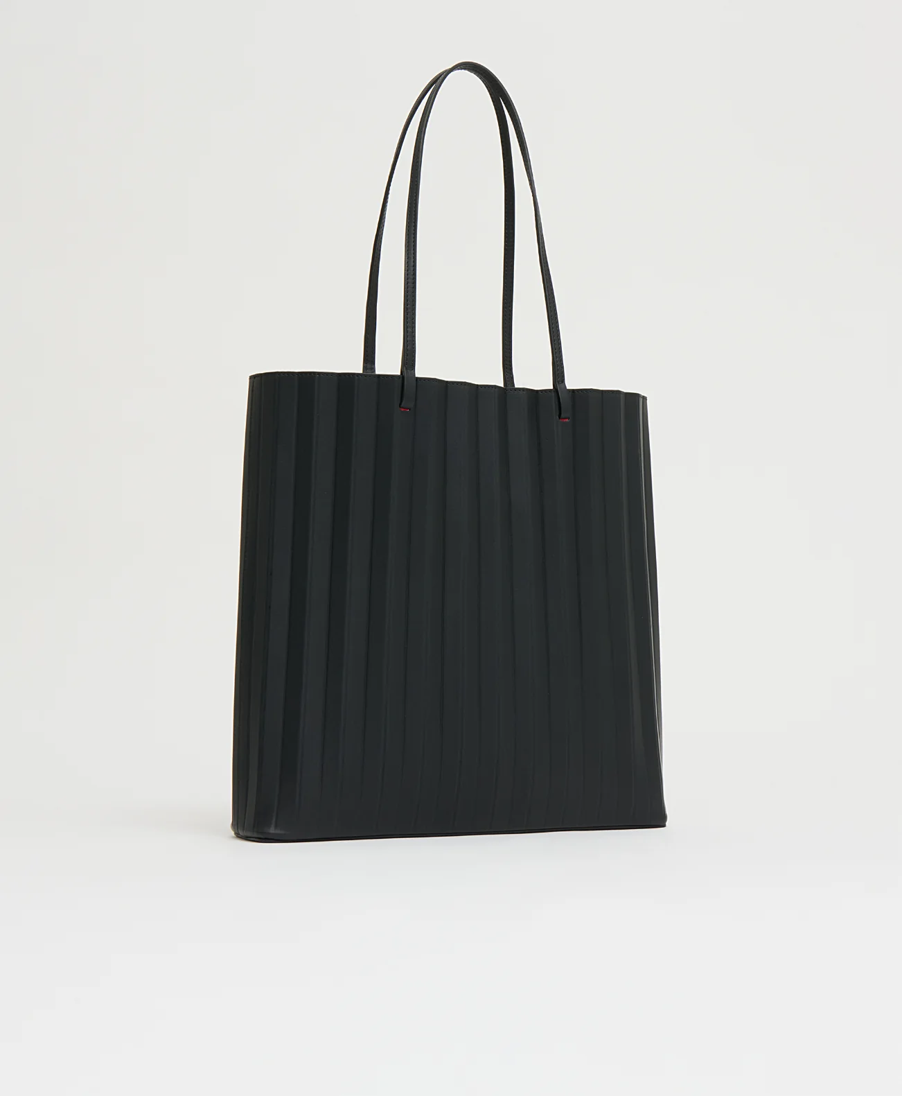 Large Pleated Filo Tote - Black/Flamma - Image 3