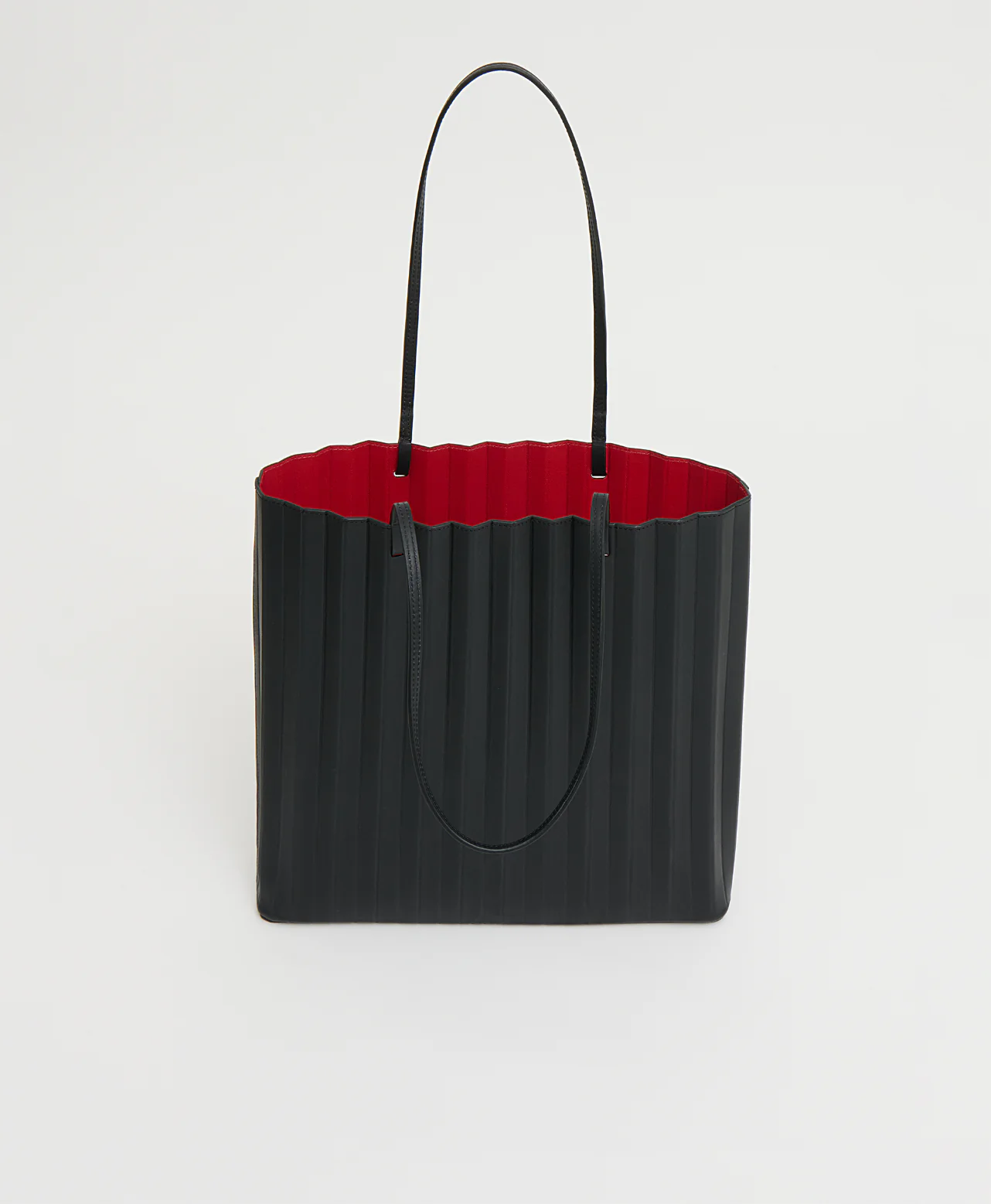 Large Pleated Filo Tote - Black/Flamma - Image 4