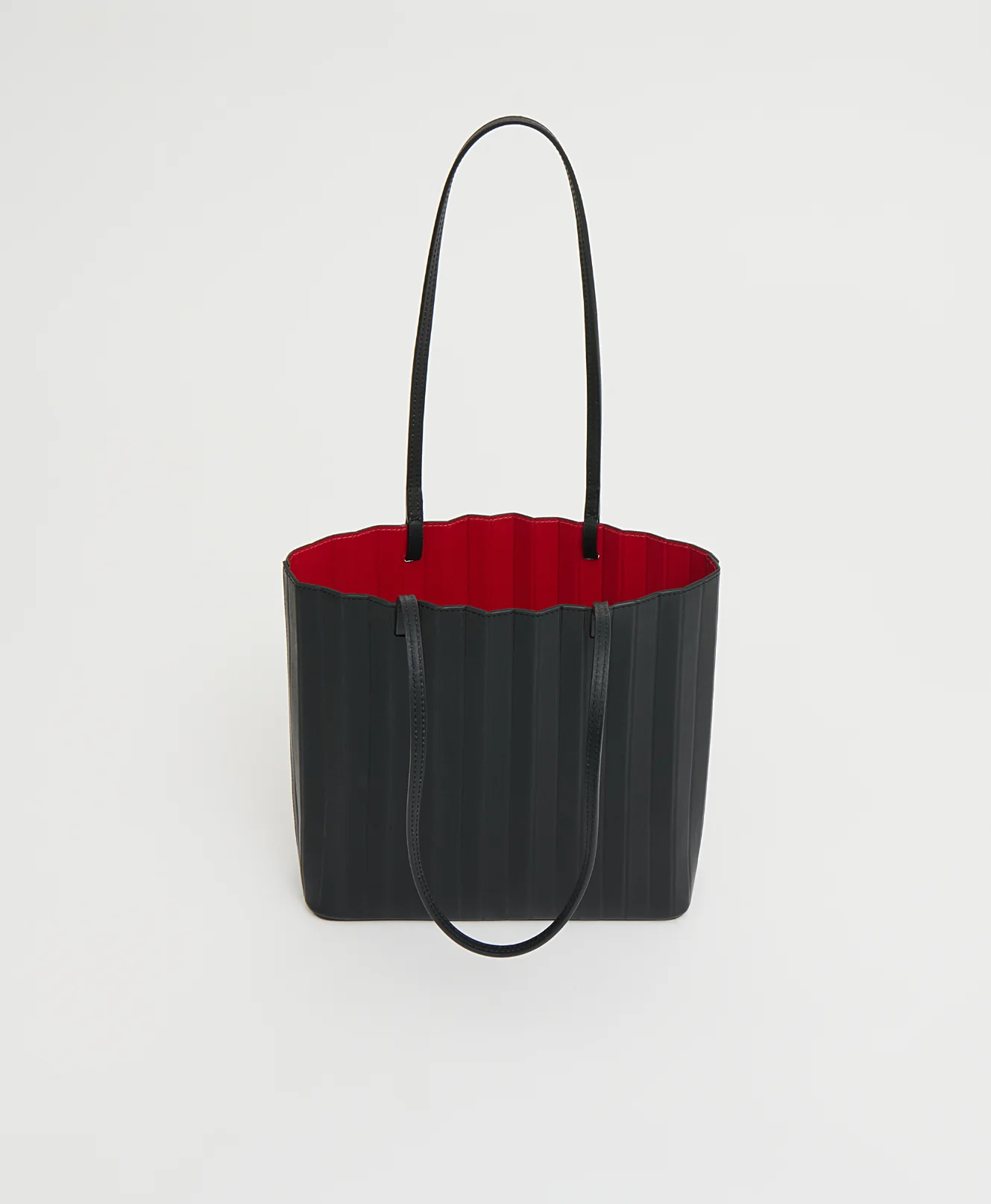 Pleated Filo Tote - Black/Flamma - Image 3